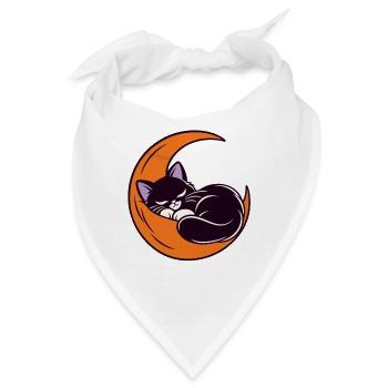 Mondschlaf Katze auf der Sichel - Bandana - Weiß - Vorne