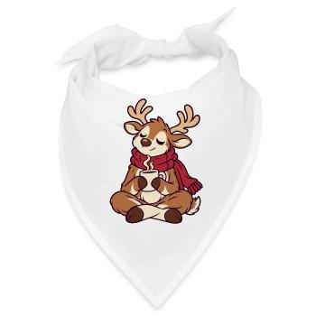 Winterkuschel Rentier mit Tee - Bandana - Weiß - Vorne