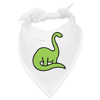 Lime Dino Silhouette auf Schwarz - Bandana - Weiß - Vorne