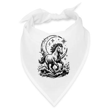 Himmlisches Pferd Halbmond-Comic-Halbton - Bandana - Weiß - Vorne