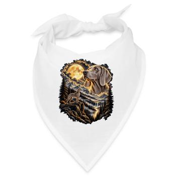 Hundefreunde Vollmond Hundemotiv - Bandana - Weiß - Vorne