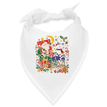 Festliche Weihnachtsszene mit Geschenken - Bandana - Weiß - Vorne