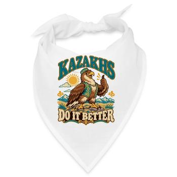 Kasachstan Retro Kultur und Stolz - Bandana - Weiß - Vorne