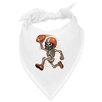 Skeleton-Footballspieler – Fan am Halloween-Spieltag - Bandana - Weiß - Vorne