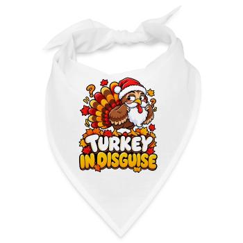 Turkey in Disguise Cartoon Christmas - Bandana - Weiß - Vorne