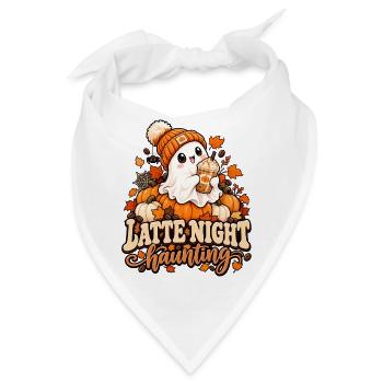 Kürbis Latte Nacht Spuk - Bandana - Weiß - Vorne