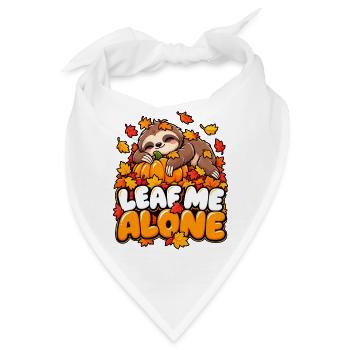 Leaf Me Alone – Herbst-Faultier - Bandana - Weiß - Vorne