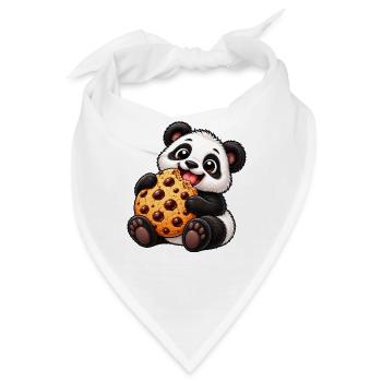 Süßer Panda mit Keksen Cartoon Motiv - Bandana - Weiß - Vorne