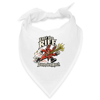 Gitarrenriff Rock Metal Fan Gitarrist - Bandana - Weiß - Vorne