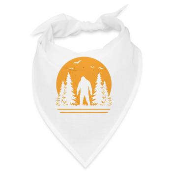 Bigfoot Moon Forest Night Silhouette - Bandana - Weiß - Vorne