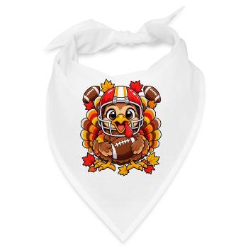 Thanksgiving Football Truthahn - Bandana - Weiß - Vorne