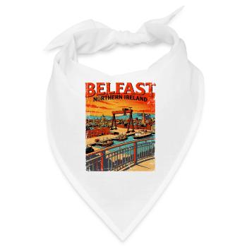 Belfast Northern Ireland Retro City Skyline - Bandana - Weiß - Vorne