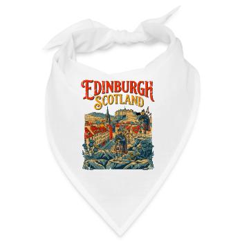Vintage Edinburgh Scotland Cityscape With - Bandana - Weiß - Vorne