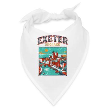 Vintage Exeter England Cityscape Retro Travel - Bandana - Weiß - Vorne