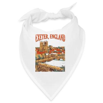Vintage Exeter England City Skyline Novelty - Bandana - Weiß - Vorne