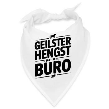 Geiler Hengst im Büro Bürosprüche Mann Lustig Fun - Bandana - Weiß - Vorne
