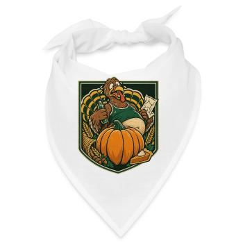 Thanksgiving Truthahn übersatt beim Lauf - Bandana - Weiß - Vorne