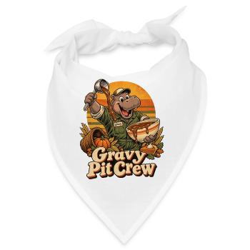 Thanksgiving Nilpferd Gravy Pit Crew - Bandana - Weiß - Vorne