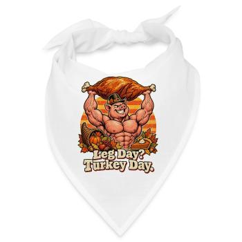 Thanksgiving Bodybuilder-Schwein Truthahn Spruch - Bandana - Weiß - Vorne