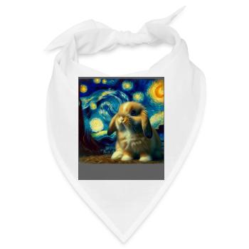Zwergwidder Kaninchen Starry Night - Bandana - Weiß - Vorne