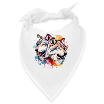 Grauwolf Geschenk - Bandana - Weiß - Vorne