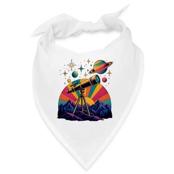 Teleskop Astronomie – Sternenhimmel - Bandana - Weiß - Vorne