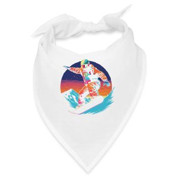 90er Jahre Snowboarder - Bandana - Weiß - Vorne