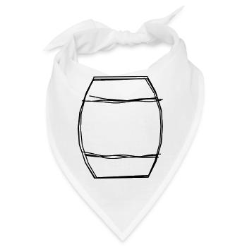 Fass handgezeichnet - Bandana - Weiß - Vorne