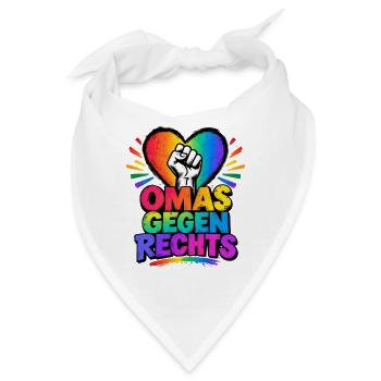 OMAS GEGEN RECHTS – Regenbogen Herz - Bandana - Weiß - Vorne