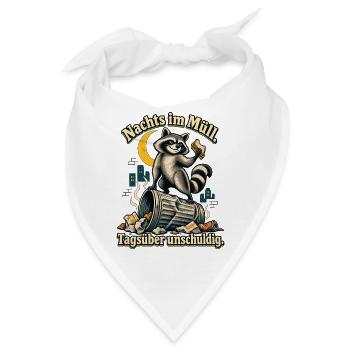 Waschbär Trash Panda Humor Nachtmensch - Bandana - Weiß - Vorne