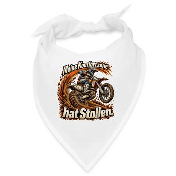 Motocross Enduro Offroad Fahrer Stollenreifen - Bandana - Weiß - Vorne