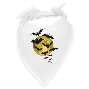 Fledermäuse und Gelber Mond - Bandana - Weiß - Vorne