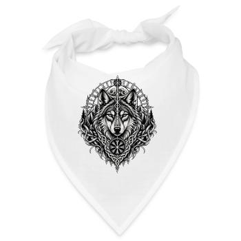 Nordischer Wolf Runen Wikinger Mythologie - Bandana - Weiß - Vorne