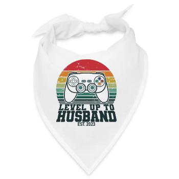 Level Up To Husband Est. 2023 Lustige verheiratete Männer - Bandana - Weiß - Vorne