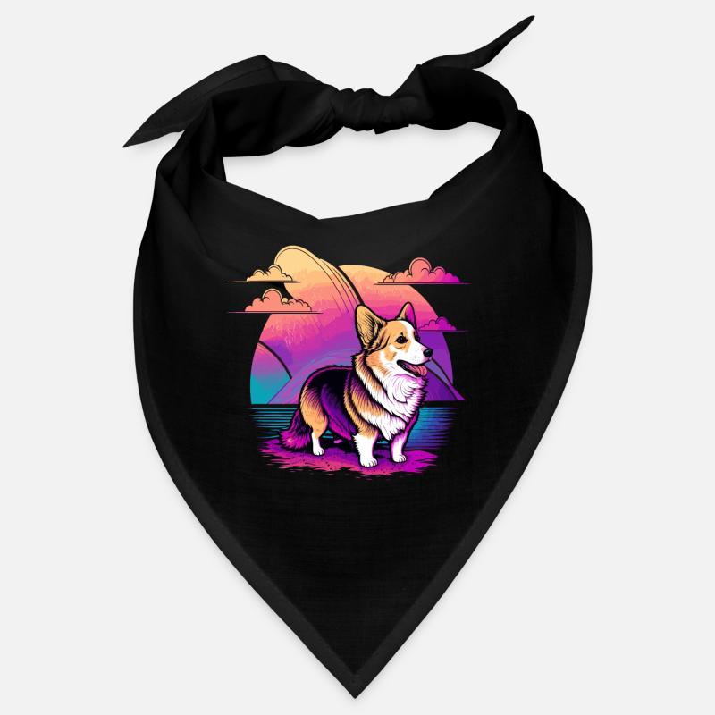 Belle illustration d’art Corgi Bandana