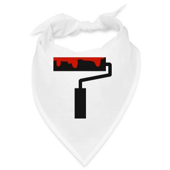 Pinsel Malen Streichen Maler und Lackierer - Bandana - Weiß - Vorne