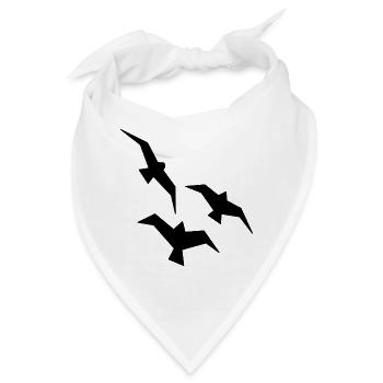 Vögel Möwen Vogelschwarm - Bandana - Weiß - Vorne