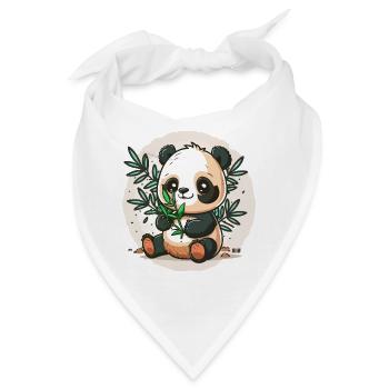 Bambus-liebender Panda - Bandana - Weiß - Vorne