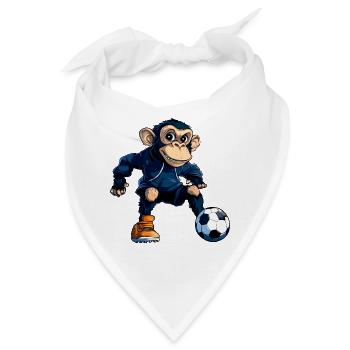 Fussball Schimpanse - Bandana - Weiß - Vorne