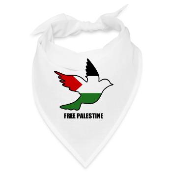 Free palestine - Bandana - Weiß - Vorne