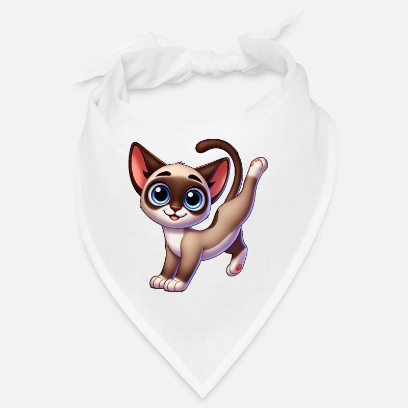 mignon chat siamois breakdance équilibre sur les mains dessin animé Bandana