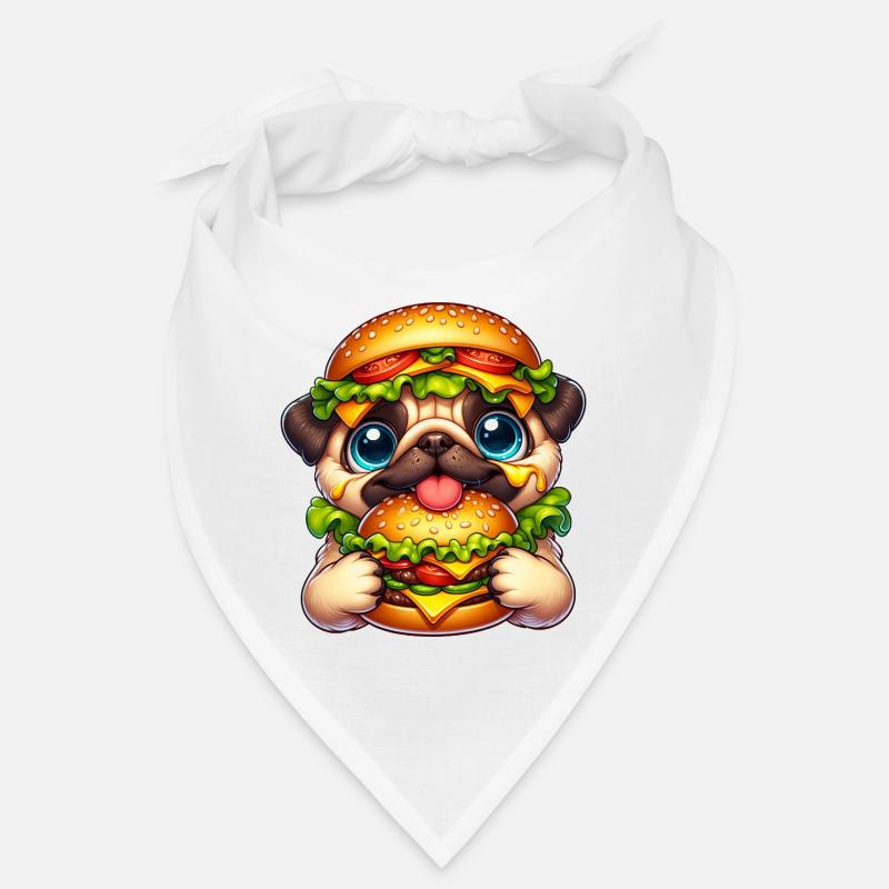 Lustiger Mops Burger Fast Food Hut Bandana