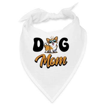 Mama verliebt in Hunde Mama Hund Corgi - Bandana - Weiß - Vorne
