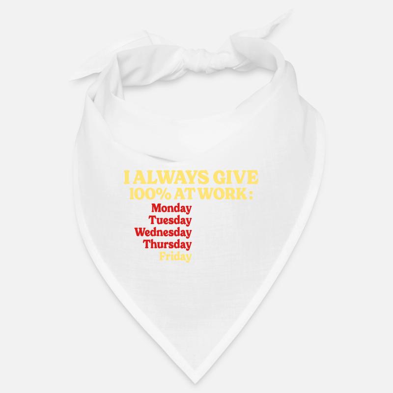 100% At Work Funny Quote Nurse Work - Bandana - white