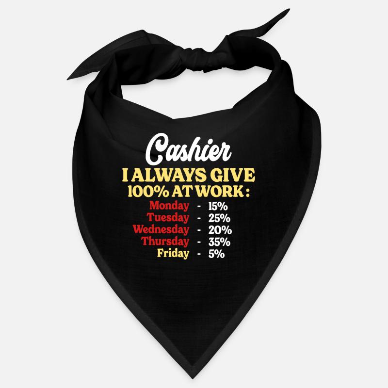 100% Au Travail Citation Drôle Caissière Bandana
