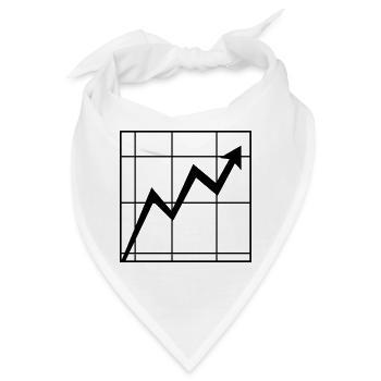 Aktien Kurs Diagramm Aktienkurs Pfeil - Bandana - Weiß - Vorne