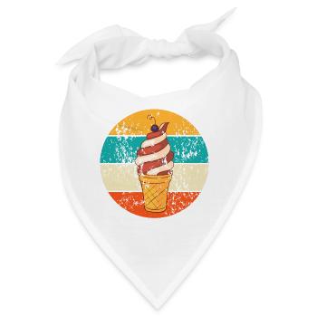 Vintage Retro Softeis Waffeleis - Bandana - Weiß - Vorne