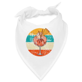 Vintage Retro Eisbecher - Bandana - Weiß - Vorne