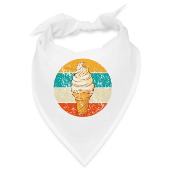 Vintage Retro Eistüte Softeis - Bandana - Weiß - Vorne