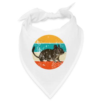 Vintage Retro Degu Nager Nagetiere - Bandana - Weiß - Vorne